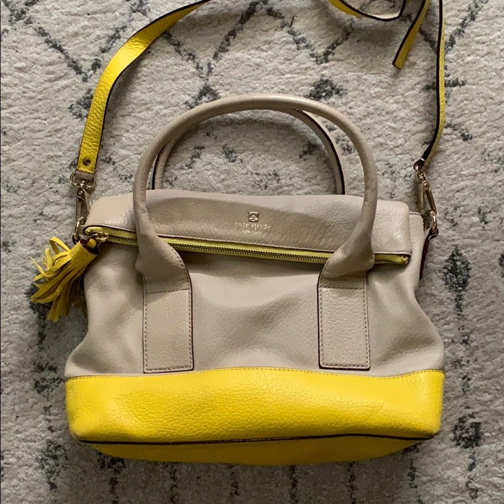 Kate spade beige and yellow cross body bag